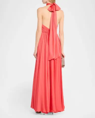 As It May Elyra Satin Chiffon Halter Gown | Thumbnail 3 As It May Elyra Satin Chiffon Halter Gown | Thumbnail 3