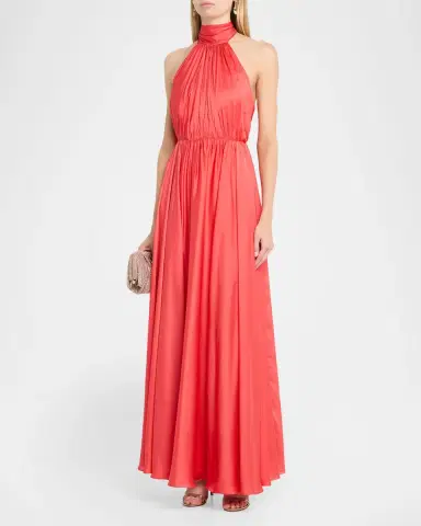 As It May Elyra Satin Chiffon Halter Gown | Thumbnail 4 As It May Elyra Satin Chiffon Halter Gown | Thumbnail 4