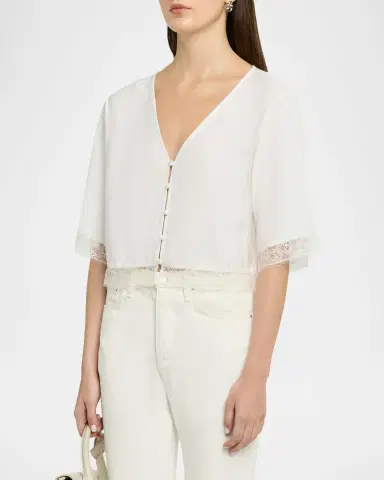 Sablyn Simone Lace Button-Front Shirt | Thumbnail 4 Sablyn Simone Lace Button-Front Shirt | Thumbnail 4