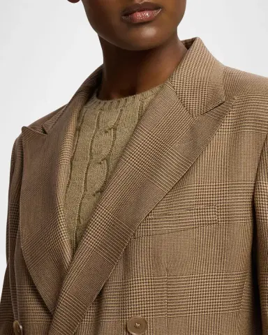 Ralph Lauren Collection Glen Plaid Silk Double-Breasted Blazer | Thumbnail 5 Ralph Lauren Collection Glen Plaid Silk Double-Breasted Blazer | Thumbnail 5
