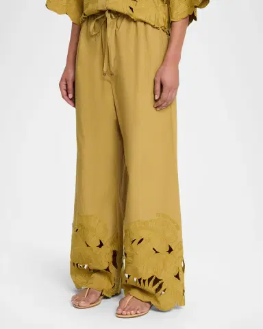 Zimmermann Mahon Embroidered Cotton Pants | Thumbnail 3 Zimmermann Mahon Embroidered Cotton Pants | Thumbnail 3