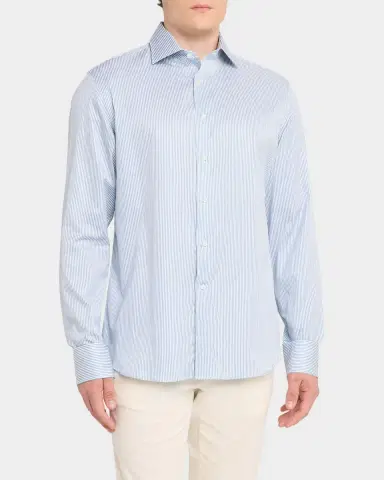 Canali Men's Pinstripe Cotton Dress Shirt | Thumbnail 4 Canali Men's Pinstripe Cotton Dress Shirt | Thumbnail 4