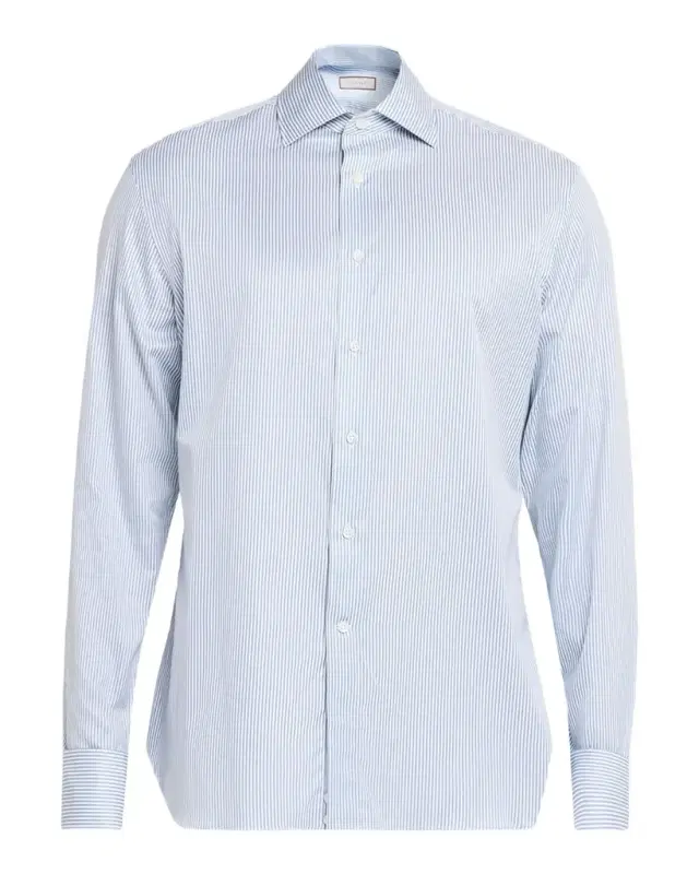 Canali Men 's Pinstripe Cotton Dress Shirt