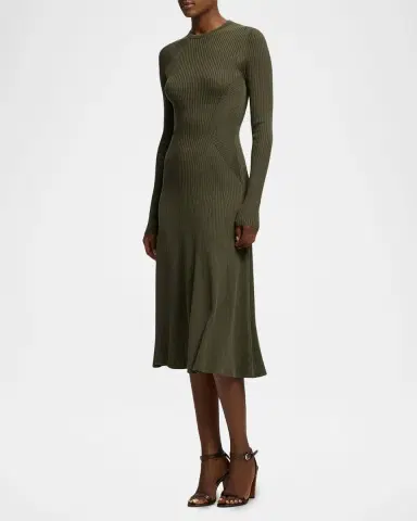Ralph Lauren Collection Parson Rib-Knit Silk-Blend Day Dress | Thumbnail 6 Ralph Lauren Collection Parson Rib-Knit Silk-Blend Day Dress | Thumbnail 6