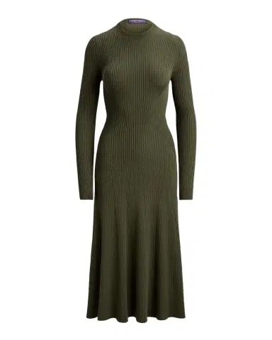 Ralph Lauren Collection Parson Rib-Knit Silk-Blend Day Dress | Thumbnail 1 Ralph Lauren Collection Parson Rib-Knit Silk-Blend Day Dress | Thumbnail 1