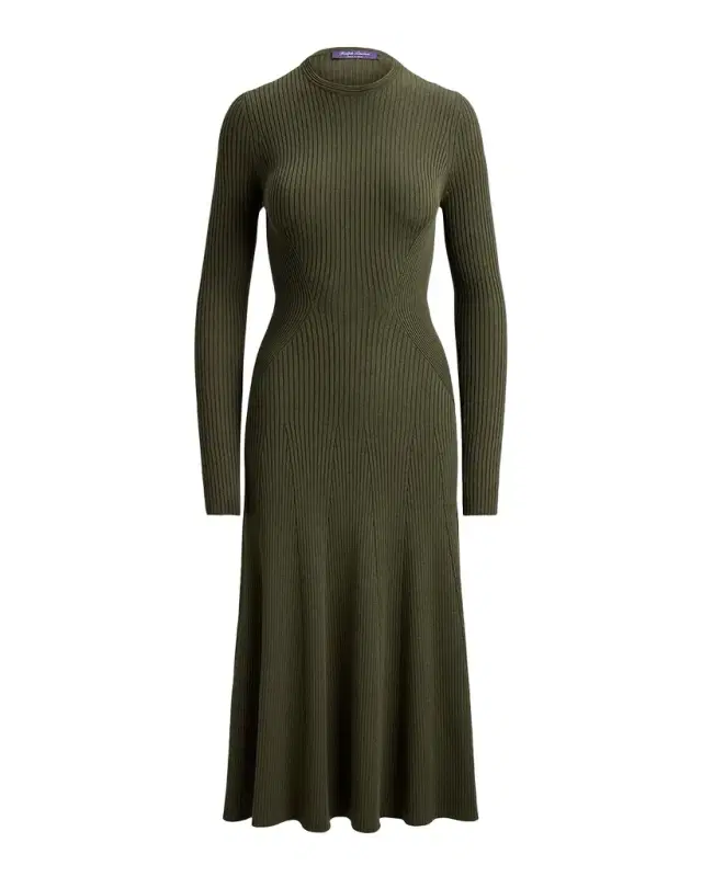 Ralph Lauren Collection Ribbed Silk-Cotton Midi Dress