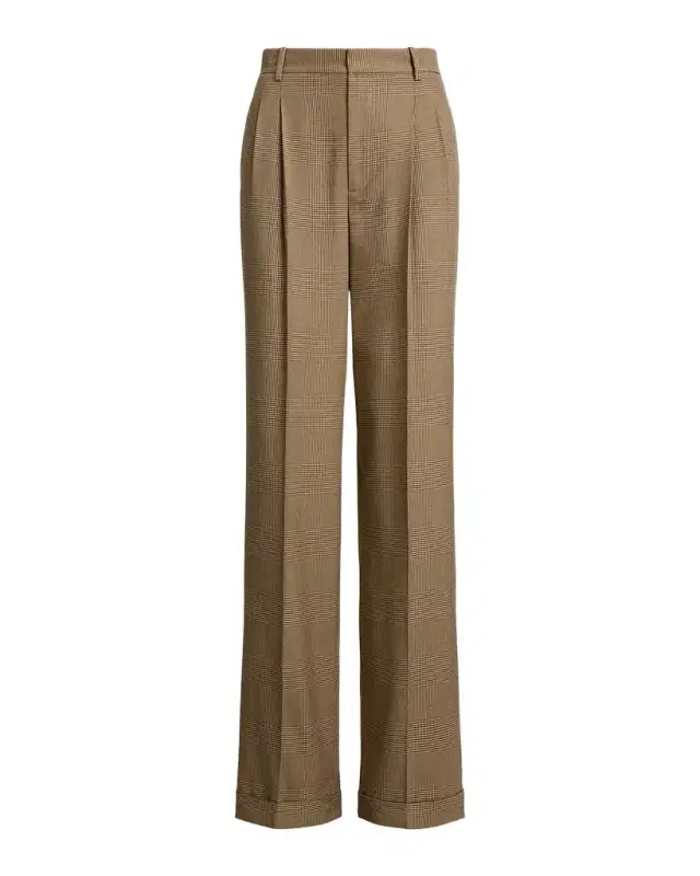 Ralph Lauren Collection Glen Plaid Silk Trousers