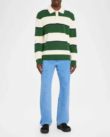 Simkhai Men's Louis Cotton-Cashmere Rugby Shirt | Thumbnail 2 Simkhai Men's Louis Cotton-Cashmere Rugby Shirt | Thumbnail 2
