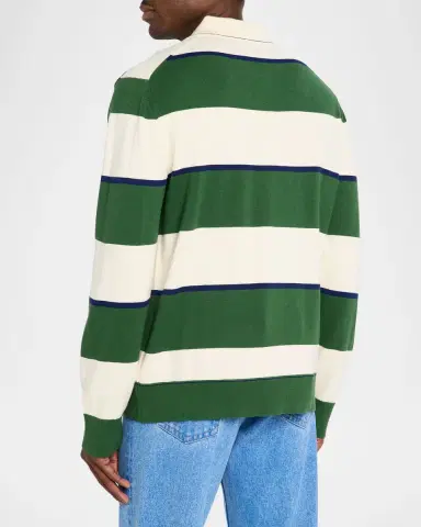 Simkhai Men's Louis Cotton-Cashmere Rugby Shirt | Thumbnail 3 Simkhai Men's Louis Cotton-Cashmere Rugby Shirt | Thumbnail 3