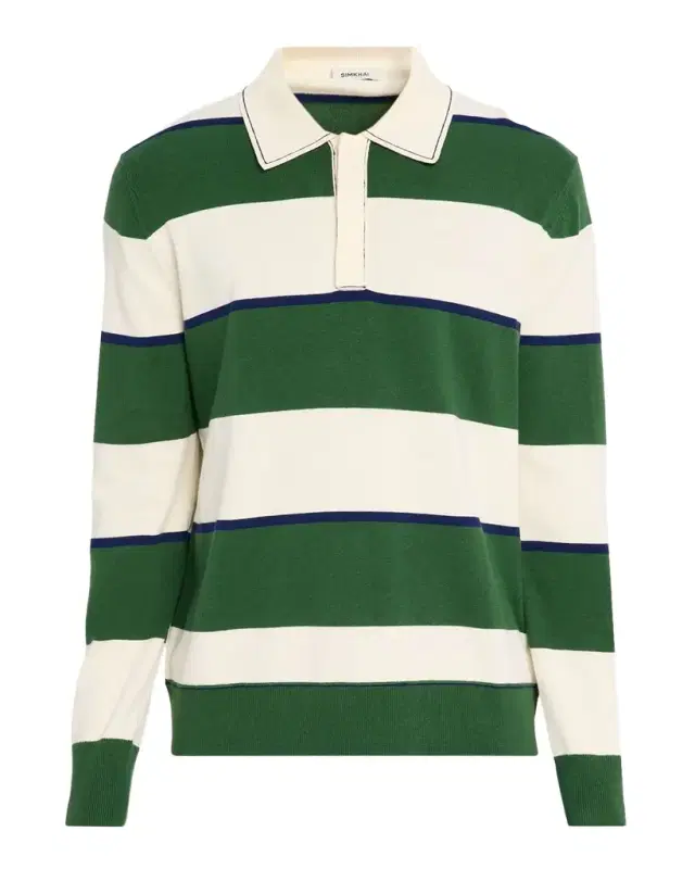 SIMKHAI Men 's Louis Cotton-Cashmere Rugby Shirt