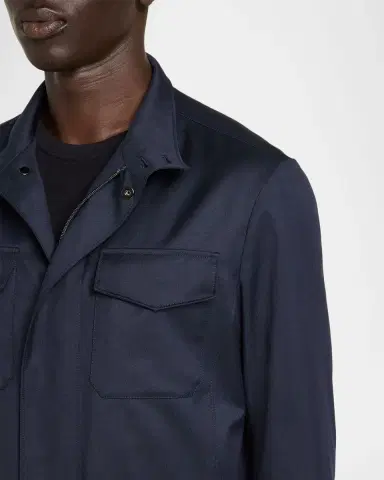 Canali Men's Flap Pocket Full-Zip Field Jacket | Thumbnail 5