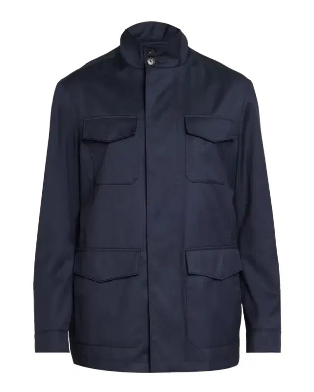 Canali Men 's Flap Pocket Full-Zip Field Jacket