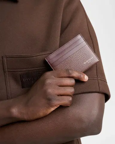 Givenchy Men's Leather Stamped Logo Card Holder | Thumbnail 2 Givenchy Men's Leather Stamped Logo Card Holder | Thumbnail 2