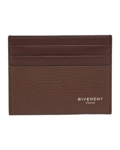 Givenchy Men's Leather Stamped Logo Card Holder | Thumbnail 1 Givenchy Men's Leather Stamped Logo Card Holder | Thumbnail 1
