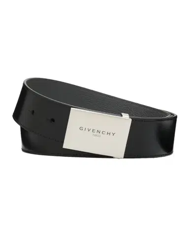 Givenchy Men's Metal Plaque-Buckle Leather Belt | Thumbnail 3