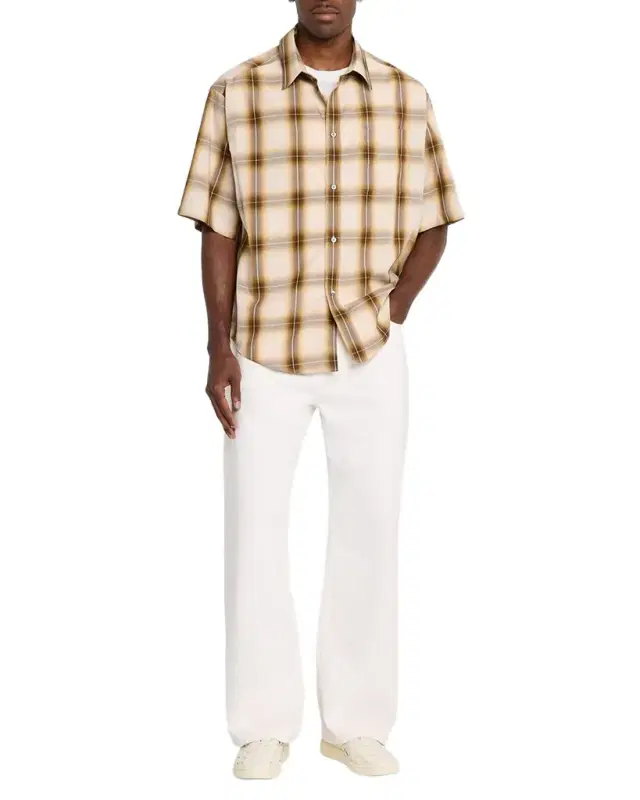 Men 's Ami De Coeur Boxy-Fit Plaid Short-Sleeve Shirt