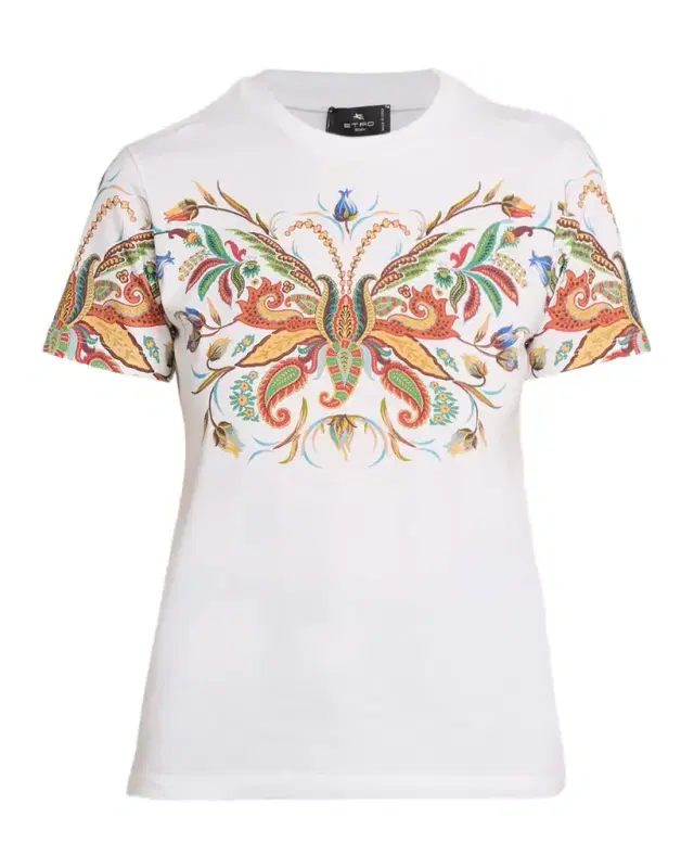 Paisley-Print Cotton Short-Sleeve T-Shirt