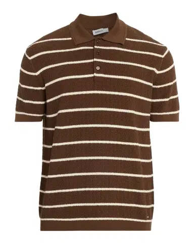 Simkhai Men's Calum Cotton and Silk Stripe Knit Polo Shirt | Thumbnail 1