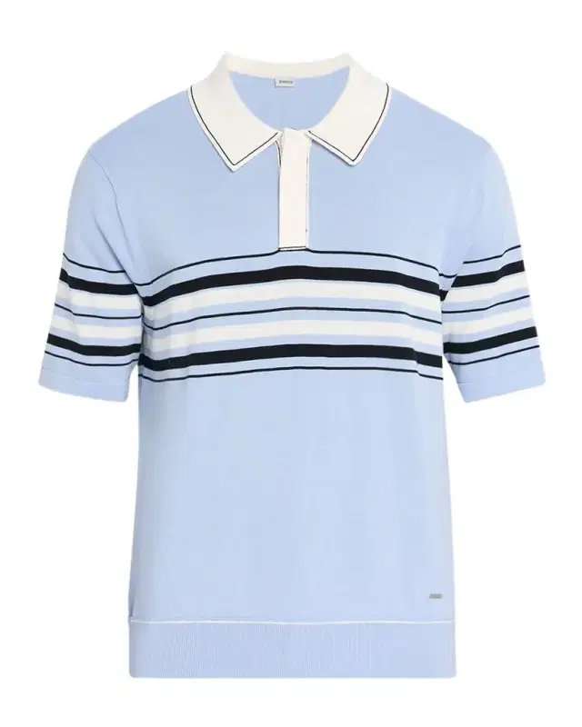 SIMKHAI Men 's Brandon Striped Cotton Knit Popover Shirt