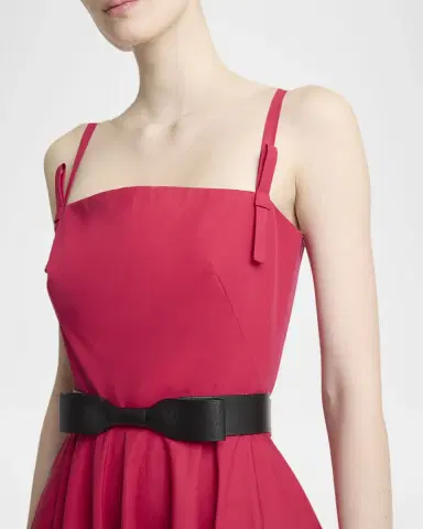 Givenchy Bow Sleeveless Midi A-Line Dress | Thumbnail 4