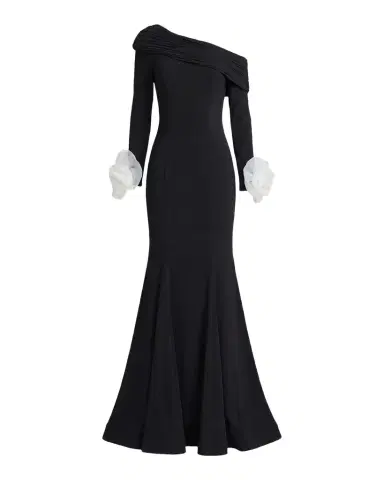 Mac Duggal Floral Appliqué One-Shoulder A-Line Gown | Thumbnail 1 Mac Duggal Floral Appliqué One-Shoulder A-Line Gown | Thumbnail 1