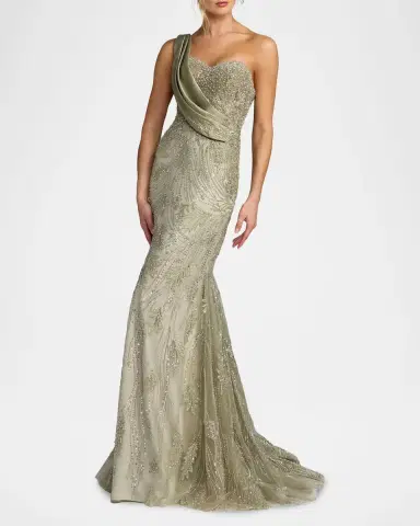 Mac Duggal Embellished One-Shoulder Gown | Thumbnail 2