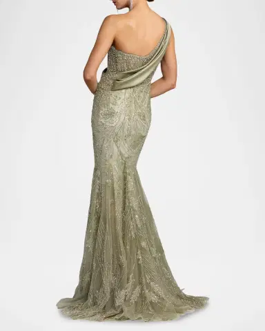 Mac Duggal Embellished One-Shoulder Gown | Thumbnail 3