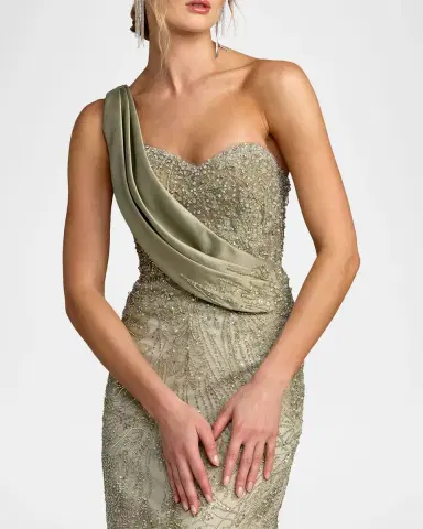 Mac Duggal Embellished One-Shoulder Gown | Thumbnail 4