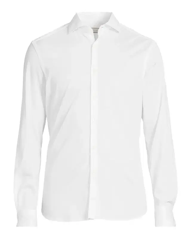 Canali Men 's Cotton Jersey Sport Shirt