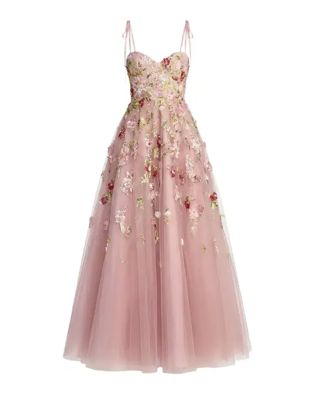 Sequined Floral Gown