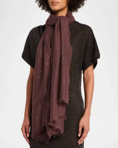 Brunello Cucinelli Sparkling Cashmere and Silk Scarf | Thumbnail 3