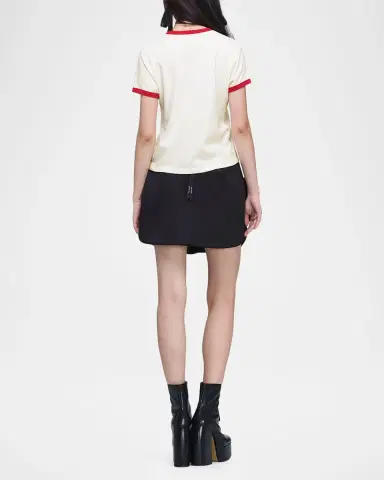Marc Jacobs Logo Short-Sleeve Ringer Femme Tee | Thumbnail 2