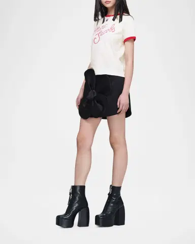 Marc Jacobs Logo Short-Sleeve Ringer Femme Tee | Thumbnail 5
