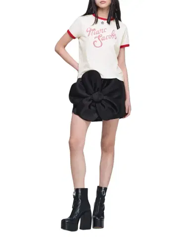 Marc Jacobs Logo Short-Sleeve Ringer Femme Tee | Thumbnail 1