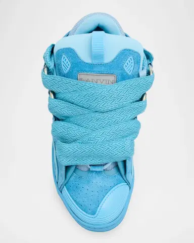Lanvin Men's Curb Tonal Suede and Mesh Sneakers | Thumbnail 3 Lanvin Men's Curb Tonal Suede and Mesh Sneakers | Thumbnail 3