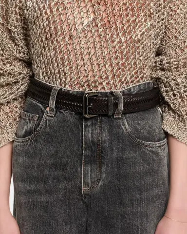 Brunello Cucinelli Woven Leather Belt | Thumbnail 2