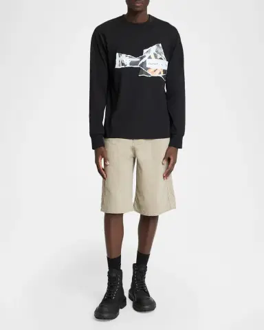 Givenchy Men's New Outdoor Canvas and Leather Lace-Up Boots | Thumbnail 2