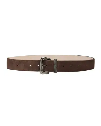 Brunello Cucinelli Monili-Trim Suede Belt | Thumbnail 1