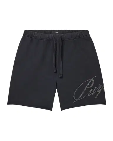 PURPLE Men's Logo Fleece Raw-Edge Shorts | Thumbnail 1 PURPLE Men's Logo Fleece Raw-Edge Shorts | Thumbnail 1