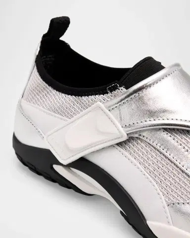 Lanvin Men's LNV1 Metallic Mesh and Leather Sneakers | Thumbnail 2