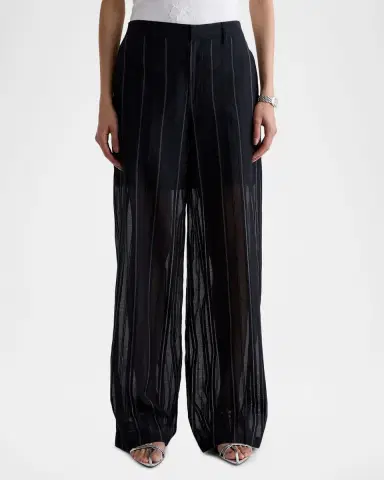 AG Jeans Sheer Wide-Leg Trousers | Thumbnail 4
