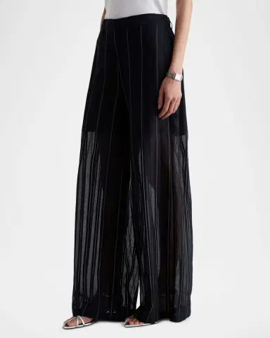 AG Jeans Sheer Wide-Leg Trousers | Thumbnail 6