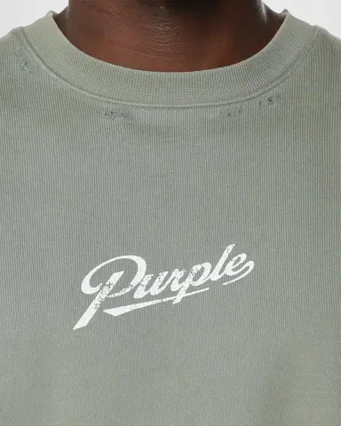 PURPLE Men's Logo Distressed Fleece Cutoff-Sleeve Sweater | Thumbnail 5 PURPLE Men's Logo Distressed Fleece Cutoff-Sleeve Sweater | Thumbnail 5