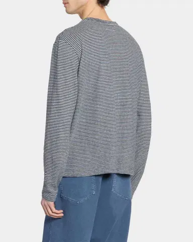 Officine Generale en 's Striped Wool-Blend Long-Sleeve T-Shirt | Thumbnail 3