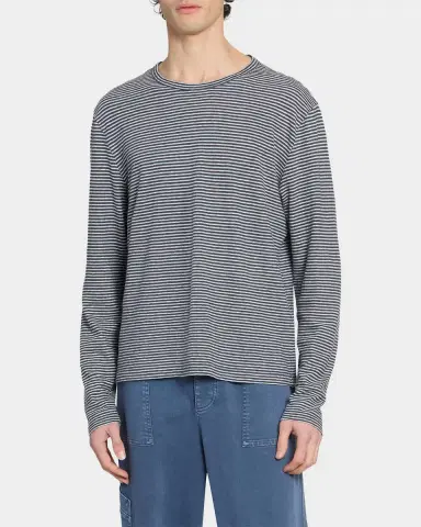 Officine Generale en 's Striped Wool-Blend Long-Sleeve T-Shirt | Thumbnail 4