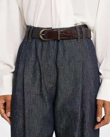Brunello Cucinelli Lizard-Effect Leather Belt | Thumbnail 2 Brunello Cucinelli Lizard-Effect Leather Belt | Thumbnail 2