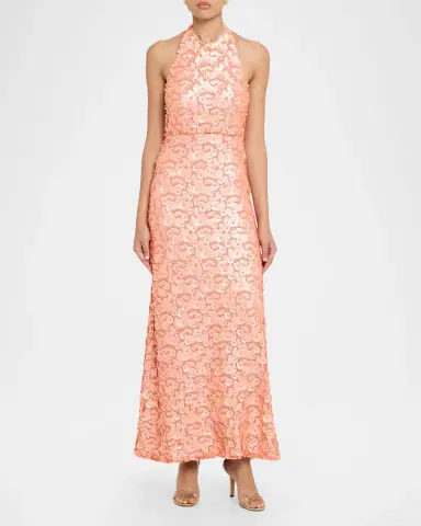 Ramy Brook Kinsley Floral Sequin Halter Gown | Thumbnail 2 Ramy Brook Kinsley Floral Sequin Halter Gown | Thumbnail 2