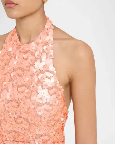 Ramy Brook Kinsley Floral Sequin Halter Gown | Thumbnail 5 Ramy Brook Kinsley Floral Sequin Halter Gown | Thumbnail 5
