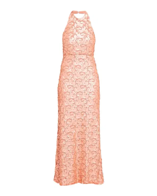 Kinsley Floral Sequin Halter Gown