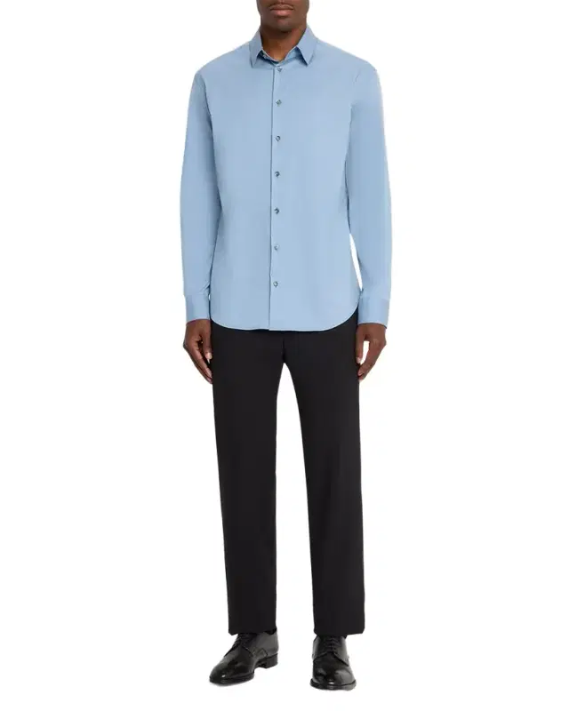 Giorgio Armani Men 's Cotton-Blend Poplin Button-Front Shirt